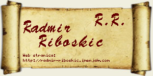 Radmir Riboškić vizit kartica